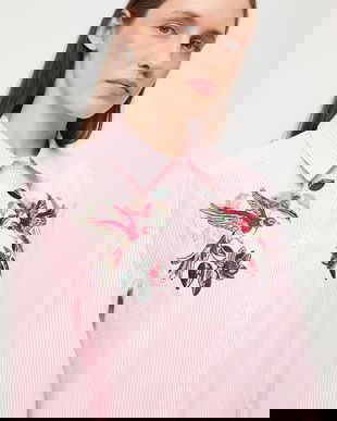 Medicine camasa culoarea roz, cu guler clasic, regular