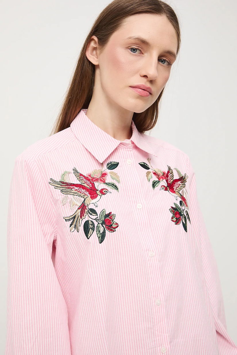 Medicine camasa culoarea roz, cu guler clasic, regular