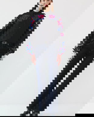 Medicine camasa culoarea negru, cu guler clasic, regular