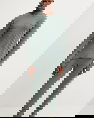 Fila pijama de bumbac culoarea verde, neted, FPW1234