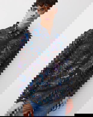 Medicine camasa din bumbac cu guler clasic, regular