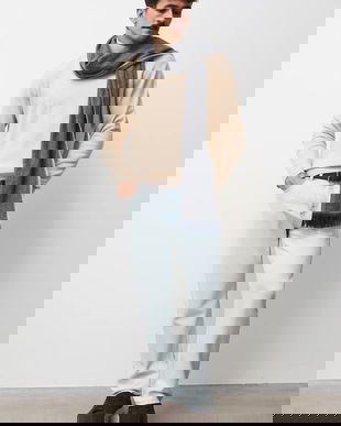 Medicine pulover culoarea bej, light, cu turtleneck