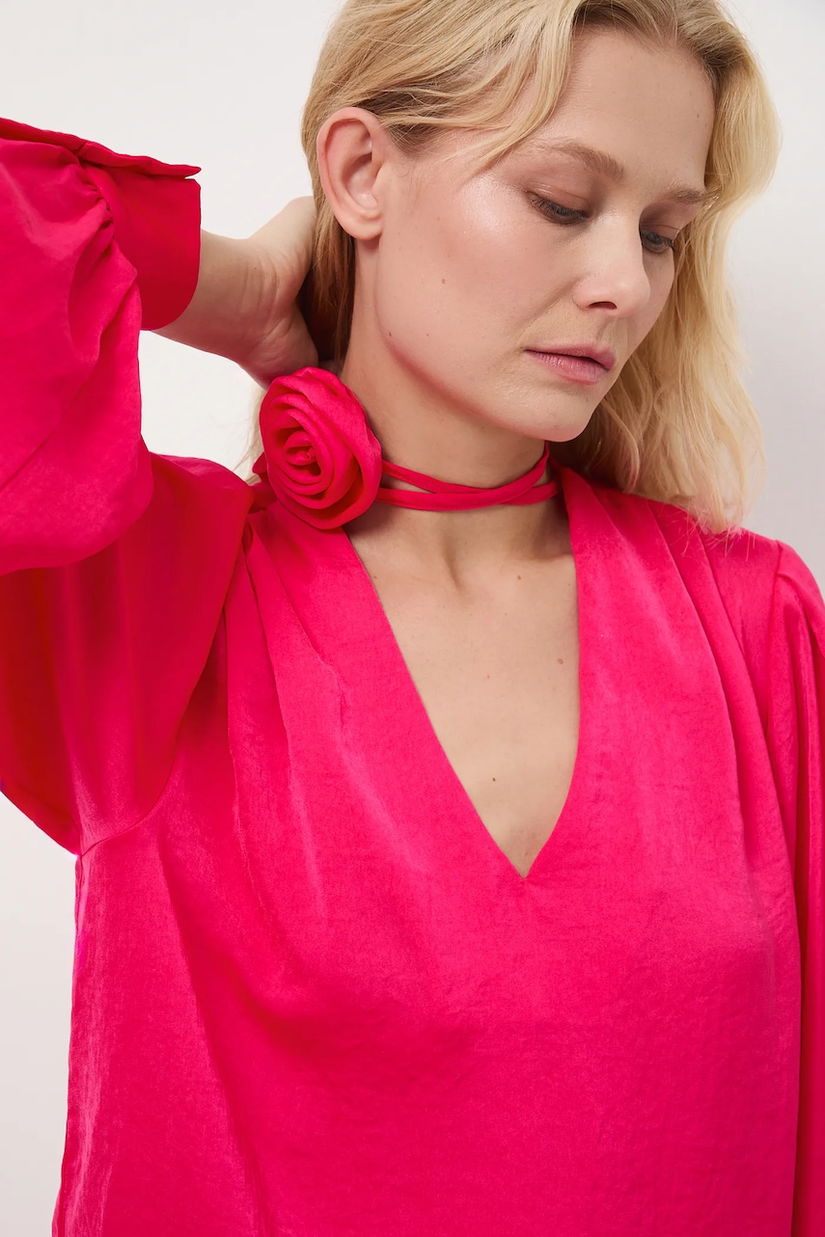 Medicine bluza culoarea roz, neted