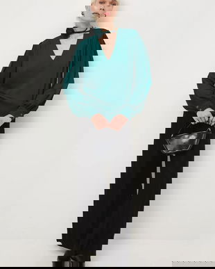 Medicine bluza culoarea verde, neted