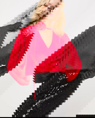 Medicine bluza culoarea rosu, neted