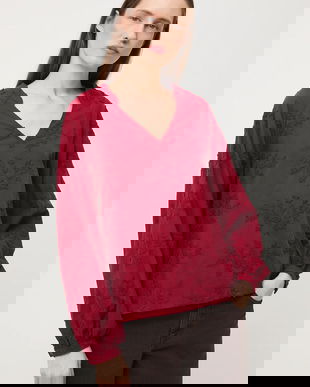 Medicine bluza din bumbac culoarea rosu, cu imprimeu