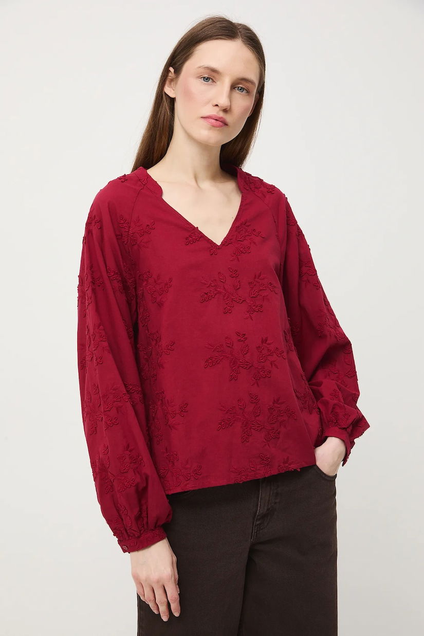 Medicine bluza din bumbac culoarea rosu, cu imprimeu