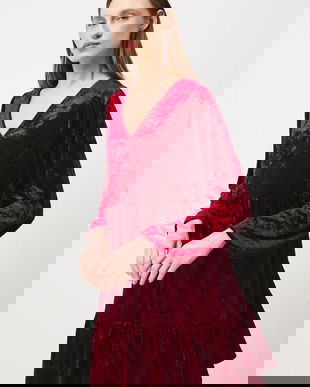 Medicine rochie culoarea rosu, mini, evazati