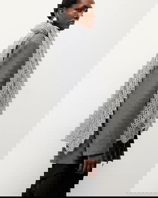 Answear.LAB esarfa de lana culoarea gri, neted