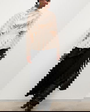 Answear.LAB bluza culoarea bej, neted