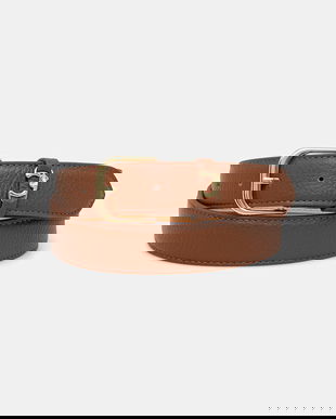 Coccinelle curea de piele culoarea negru, E3.TOS.11.06.01