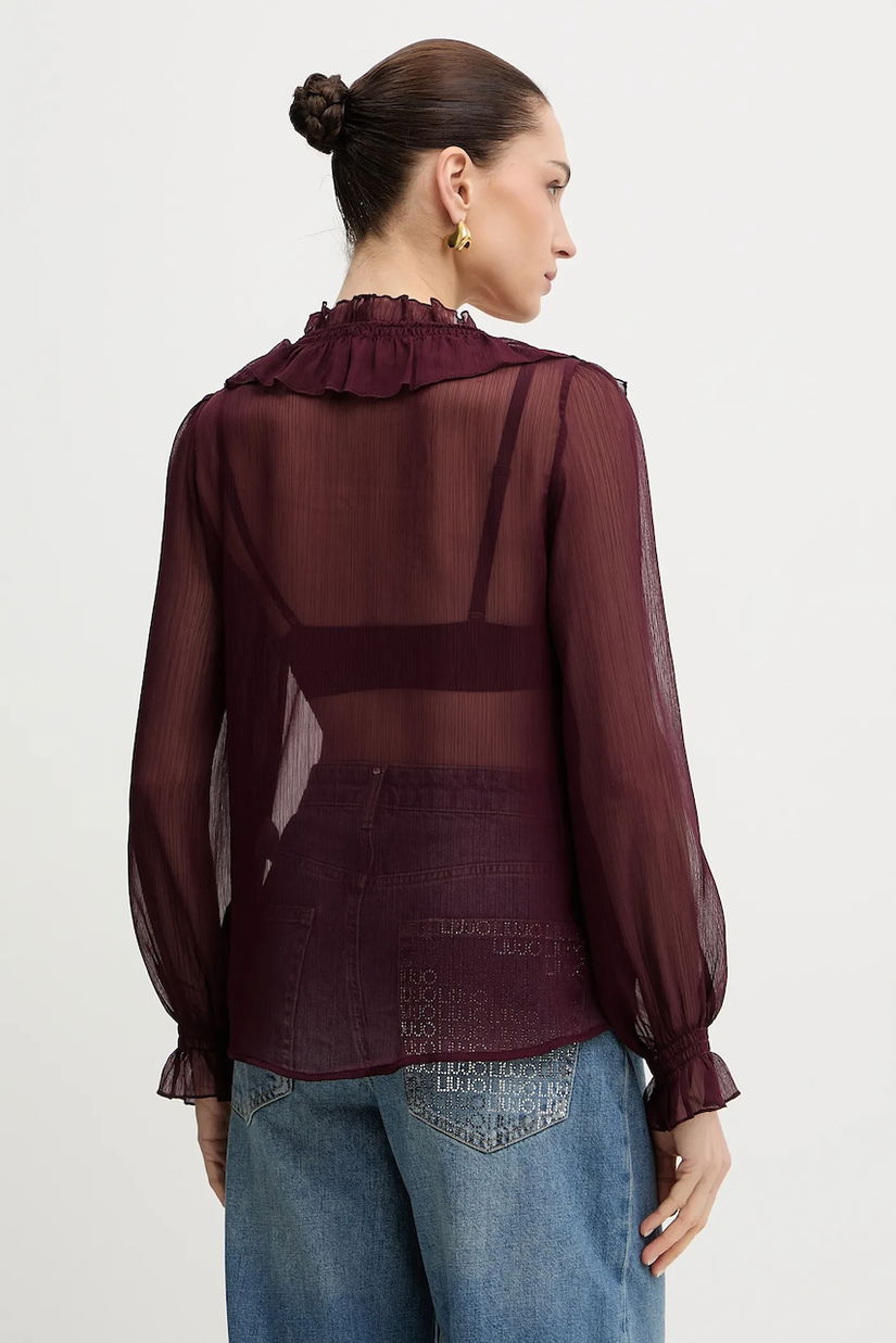 Morgan bluză culoarea bordo, uni, CATHY