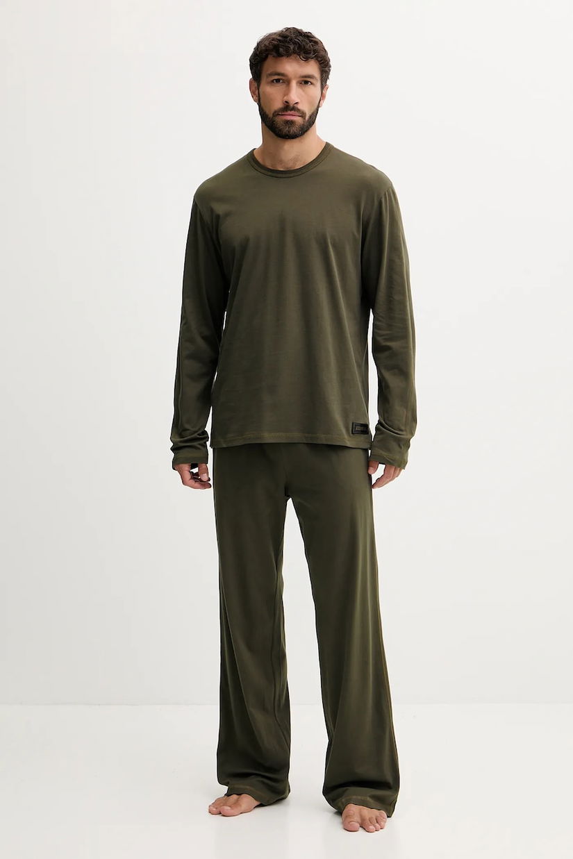 Diesel pijamale de bumbac SET-ADRIAN-UTLT culoarea gri, uni, A19505.0PJBB