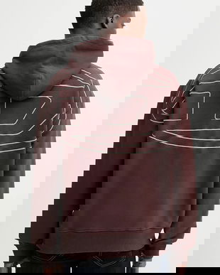 Diesel hanorac de bumbac S-MACS-HOOD-MEGOVAL-D culoarea negru, cu glugă, cu imprimeu, A11304.0GYCJ