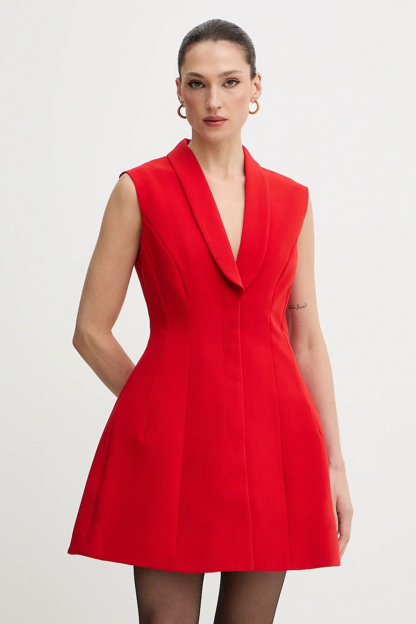 Bardot rochie culoarea alb, mini, evazați, 59724DB