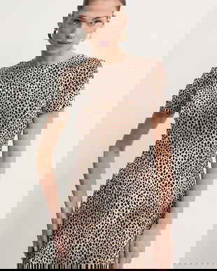 MICHAEL Michael Kors rochie culoarea bej, mini, mulată, MR582S2GQ0