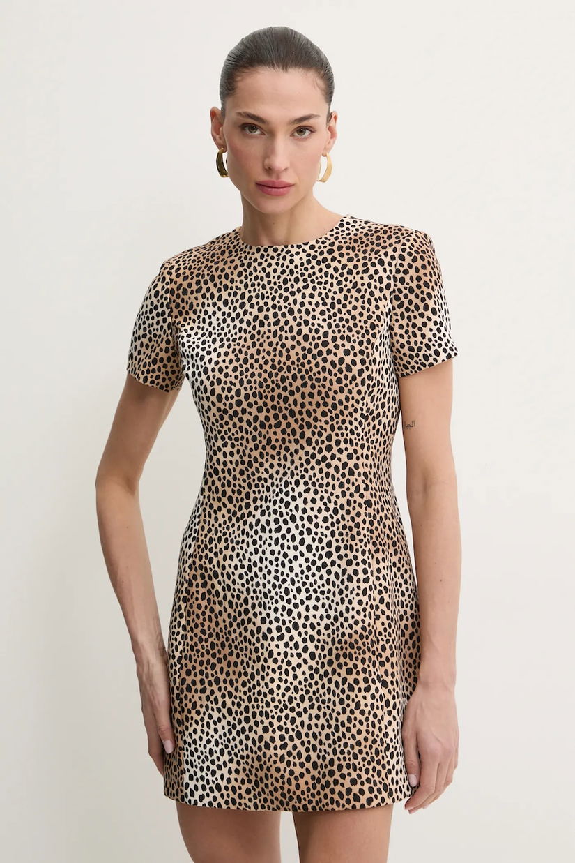 MICHAEL Michael Kors rochie culoarea bej, mini, mulată, MR582S2GQ0