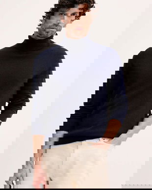 United Colors of Benetton pulover de cașmir culoarea negru, light, cu guler, 1033U2011