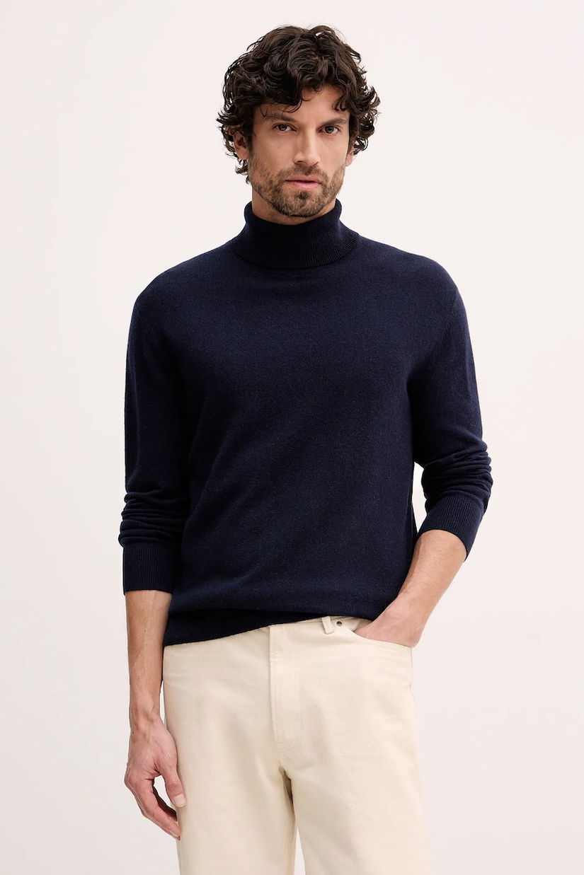 United Colors of Benetton pulover de cașmir culoarea negru, light, cu guler, 1033U2011