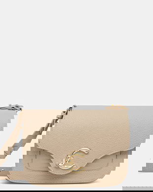 Coccinelle poșetă de piele culoarea bej, E1 SSL 15 01 01