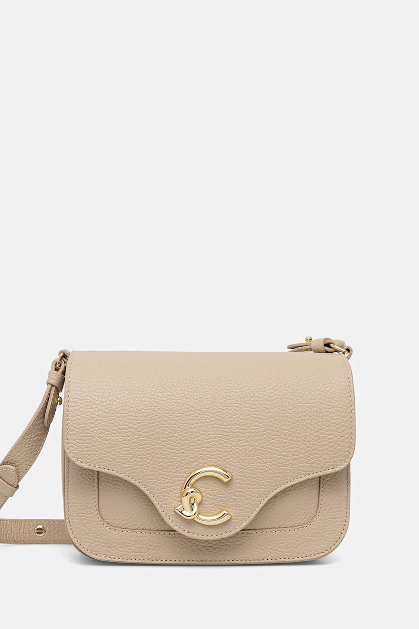 Coccinelle poșetă de piele culoarea bej, E1 SSL 15 01 01