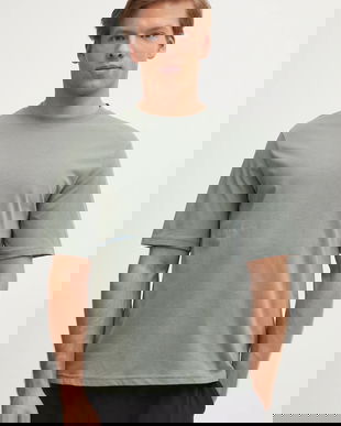 United Colors of Benetton tricou de pijama din bumbac culoarea verde, neted, 30964M01W