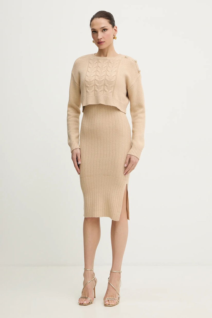 Morgan rochie si pulover RMNATE culoarea negru, mini, mulată, RMNATE