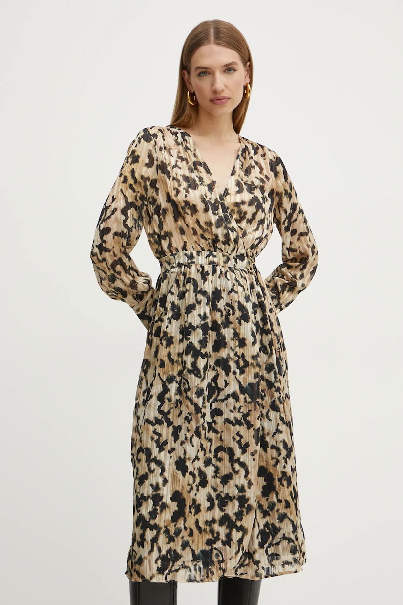 Morgan rochie RILOV.F culoarea bej, midi, dreaptă, RILOV.F