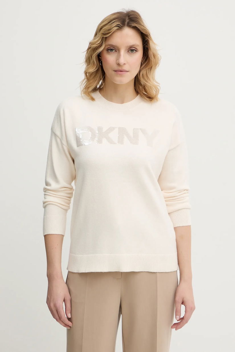 Dkny pulover culoarea bej, light, DJ4R0407