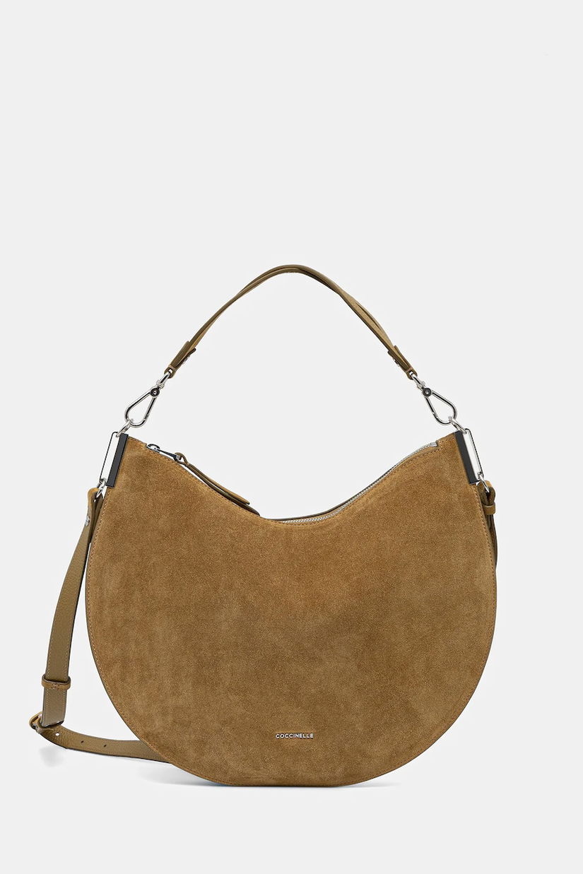 Coccinelle geantă de mână din piele întoarsă COCCINELLESUNUP SUEDE culoarea maro, E1 QKG 13 01 01