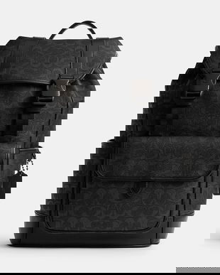 Coach rucsac culoarea negru, mare, cu imprimeu, CU201