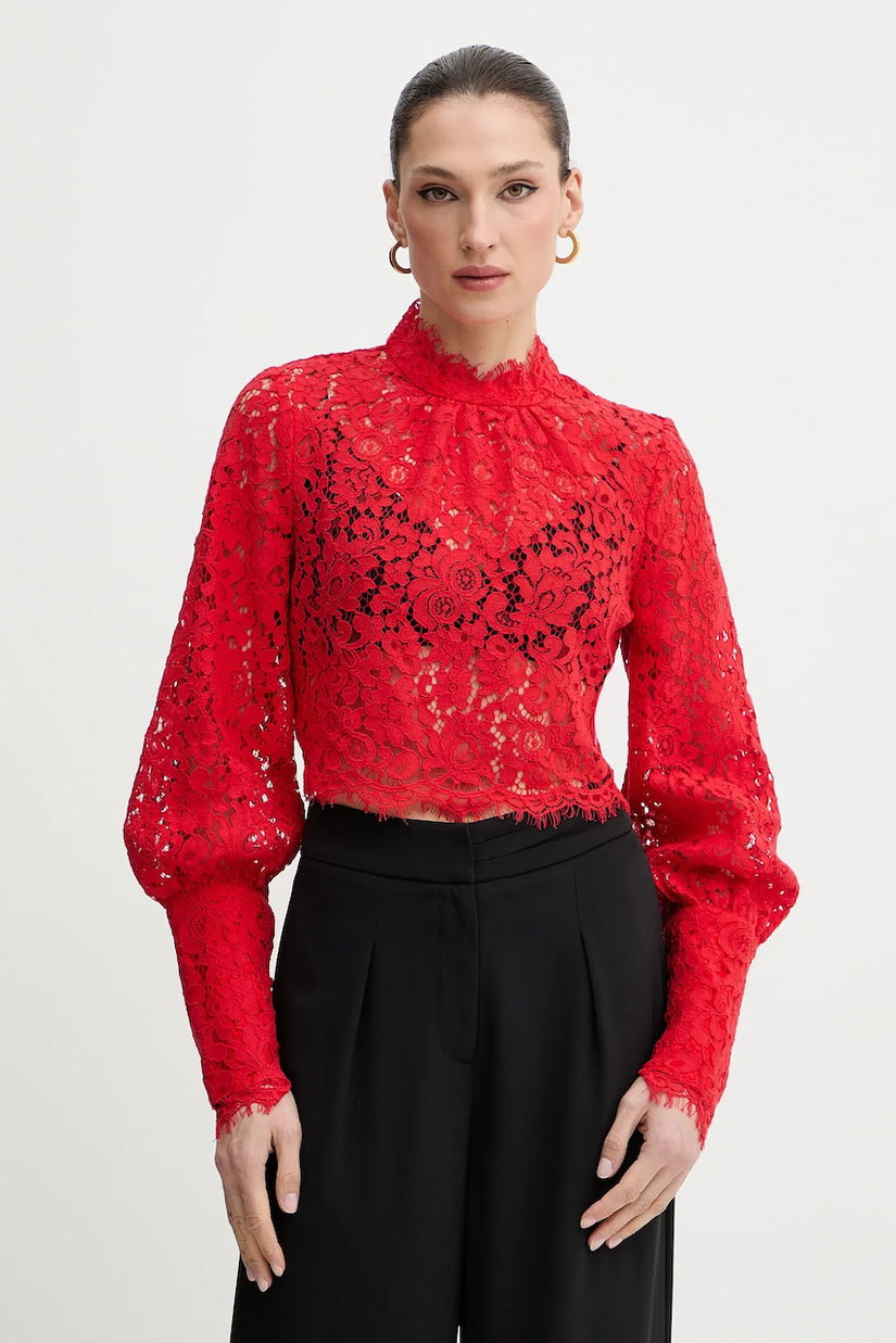 Bardot bluză LACE GEORGIA culoarea bej, uni, 57501TB