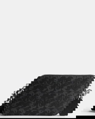 Coach borseta de piele culoarea gri