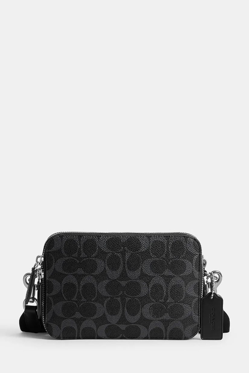 Coach borseta de piele culoarea gri