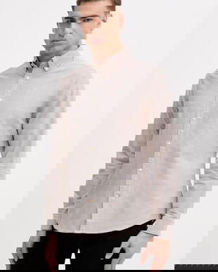 Barbour cămașă din bumbac Oxtown culoarea bleumarin, cu guler button-down, slim