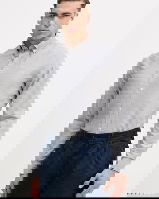 Barbour cămașă din bumbac Oxtown culoarea bleumarin, cu guler button-down, slim