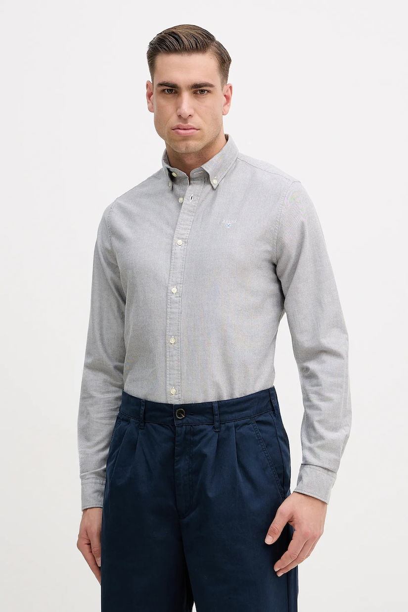 Barbour cămașă din bumbac Oxtown culoarea bleumarin, cu guler button-down, slim