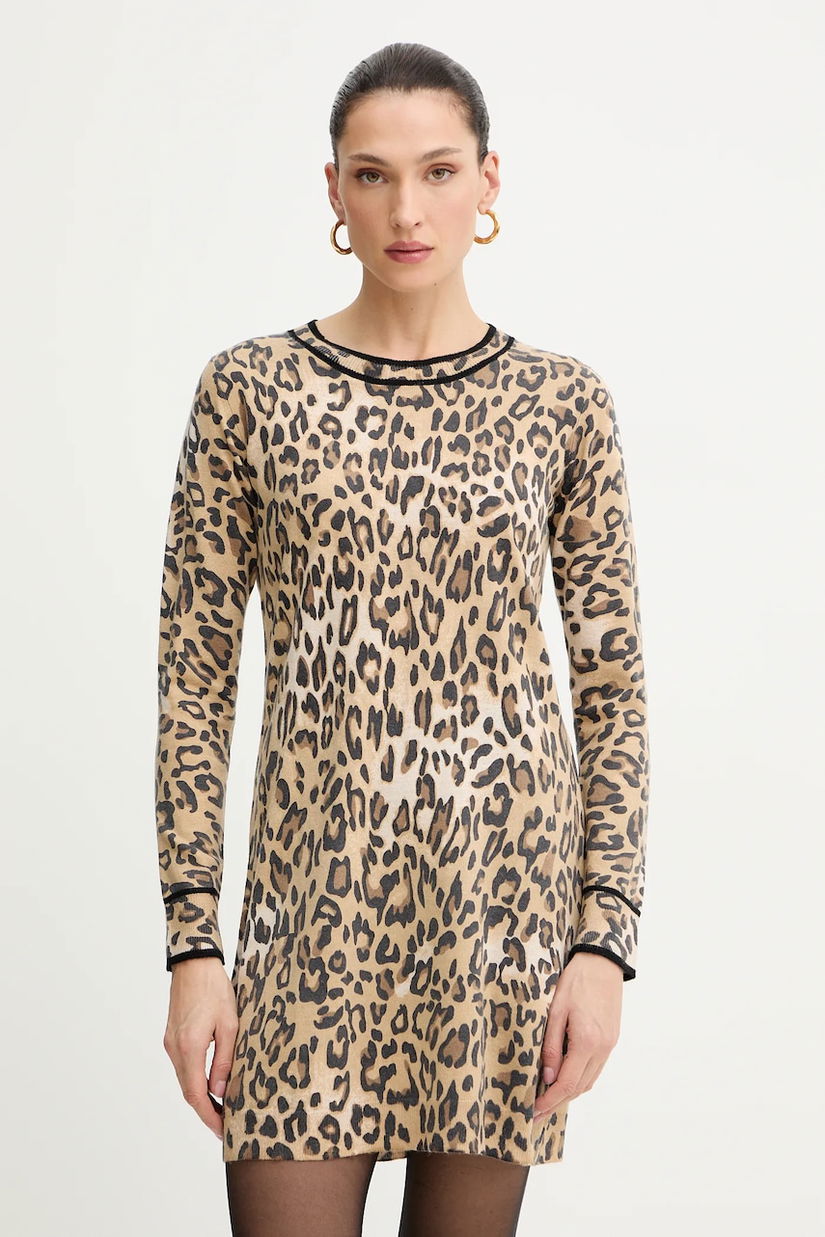 Morgan rochie culoarea bej, mini, drept, RMCALL