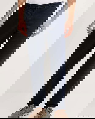 United Colors of Benetton pantaloni de bumbac bluză bărbătească albastră, croită, 4EA5UF05O