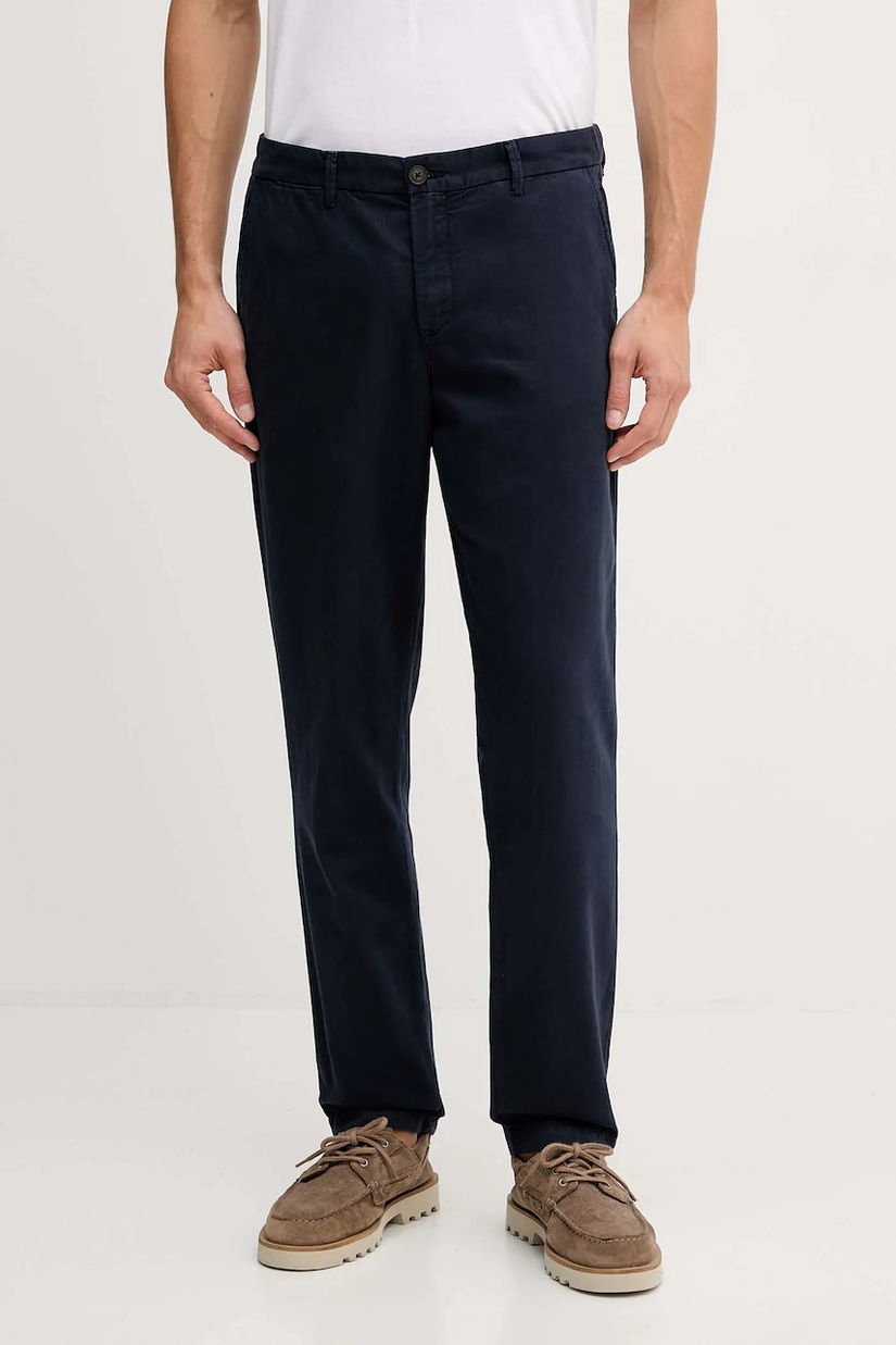 United Colors of Benetton pantaloni de bumbac bluză bărbătească albastră, croită, 4EA5UF05O