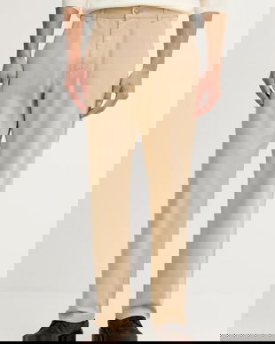 United Colors of Benetton pantaloni de bumbac culoarea maro, drept, 4QHDUF05N