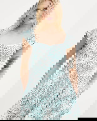 Hollister Co. rochie culoarea alb, mini, evazați, KI359-5163