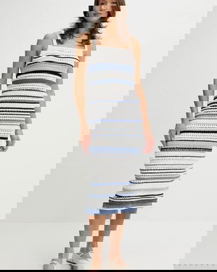 OUI rochie culoarea alb, midi, drept, 93053