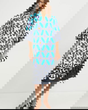 Luisa Spagnoli rochie culoarea alb, midi, dreaptă, 542073