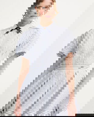 Elisabetta Franchi rochie din bumbac culoarea alb, mini, evazată, AB77051E2