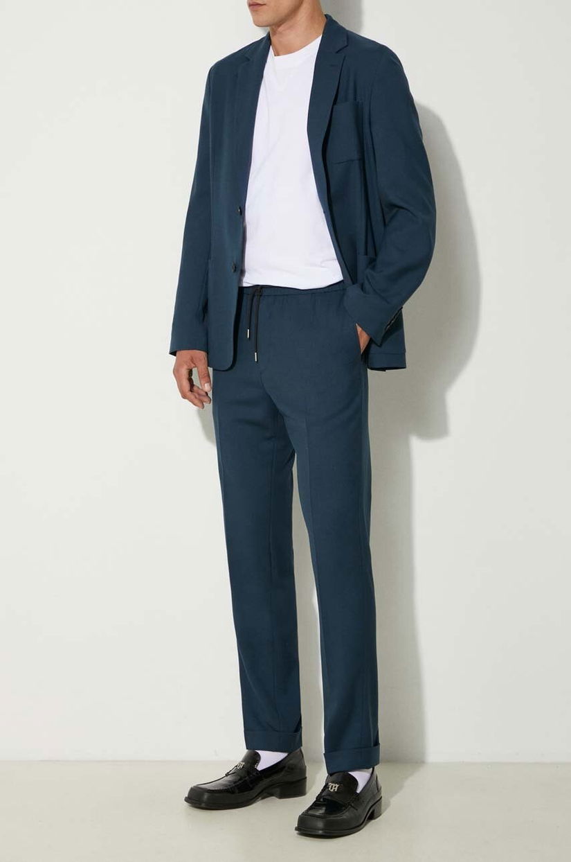 Paul Smith pantaloni de lana culoarea verde, cu fason chinos, M1R-921T-G00001