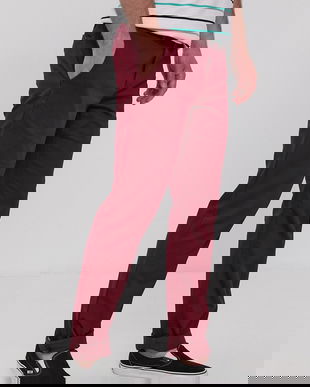 Vans pantaloni bărbați, culoarea roșu, model drept VN0A5FJ7ZBS1-pomegranat