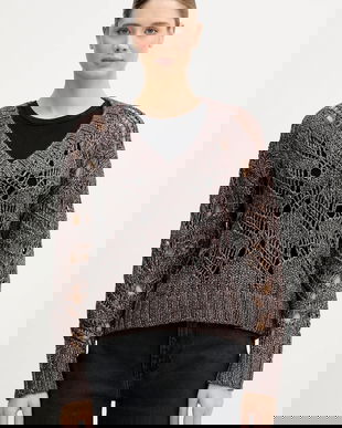 Sisley pulover din amestec de lână culoarea maro, 1H5BL401E