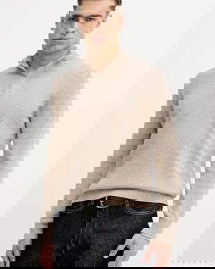 Hackett London pulover din amestec de cașmir culoarea bej, HM7000130