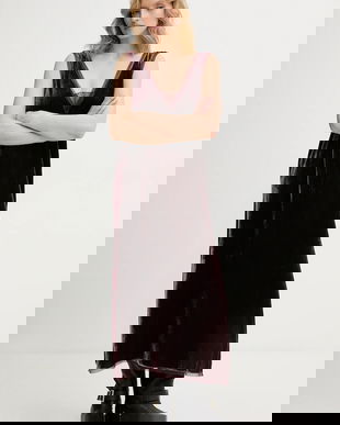 ZADIG&VOLTAIRE rochie de catifea culoarea bordo, WWDR02571